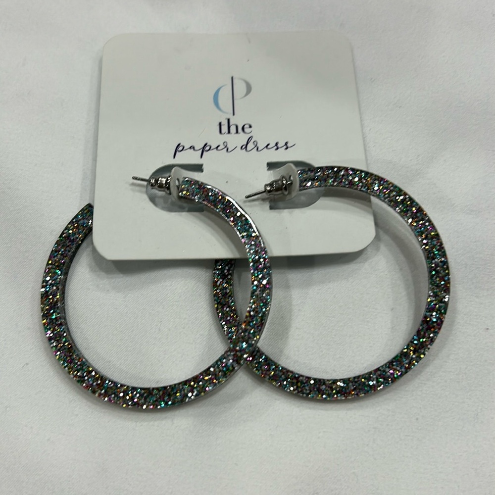 Proceeds go to Charity! Glitter Hoops from the Paper Dress